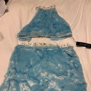 Blue Faux fur Club Exx set